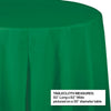 Emerald Green Plastic Octagon Round Table Cover - 82" 1CT