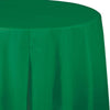 Emerald Green Plastic Octagon Round Table Cover - 82" 1CT