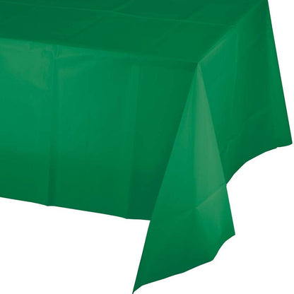 Emerald Green Plastic Table Cover - 54" x 108" 1CT