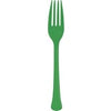 Emerald Green Solid Premium Plastic Forks, 20 Count