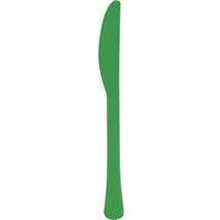 Emerald Green Solid Premium Plastic Knives, 20 Count