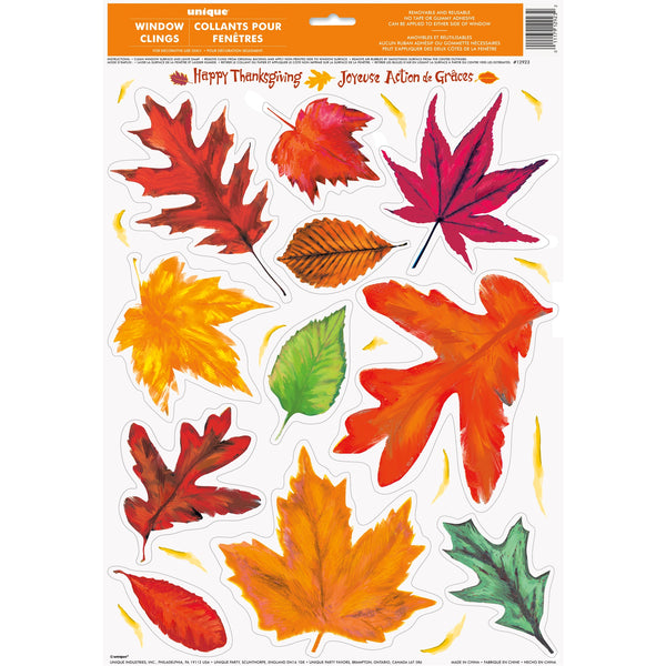 Fall Leaves Window Clings Assorted