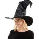 Faux Leather Tall Witch Hat