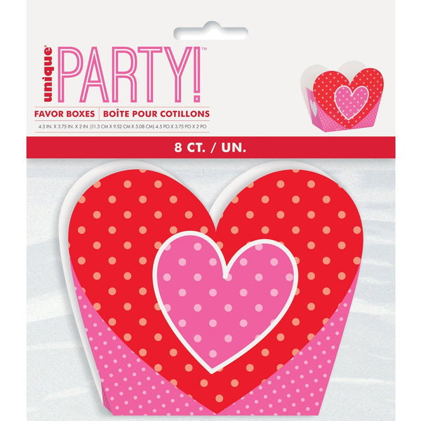Favor Box - Heart, 8 Count, 4.5"
