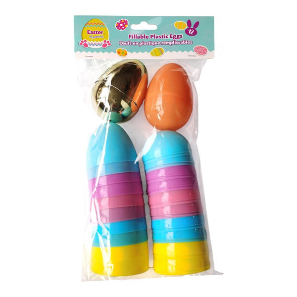 Fillable Plastic Eggs, 12 Count