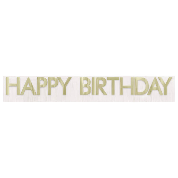 Flaming Gold Happy Birthday Banner
