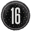 Foil Balloon - 16th Birthday, Glitz Black, 18"