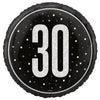 Foil Balloon - 30th Birthday, Glitz Black, 18"