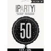 Foil Balloon - 50th Birthday, Glitz Black, 18"