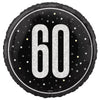 Foil Balloon - 60th Birthday, Glitz Black, 18"