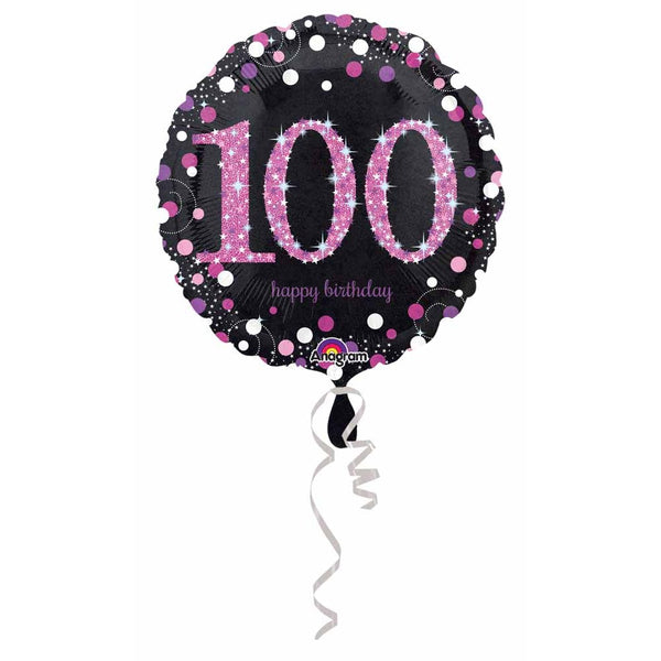 Happy Birthday 100 Pink 18" Foil