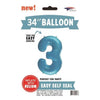 Foil Balloon - Jumbo Number Light Blue 3