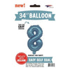 Foil Balloon - Jumbo Number Light Blue 8