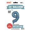 Foil Balloon - Jumbo Number Light Blue 9