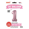 Foil Balloon - Jumbo Number Light Pink 1