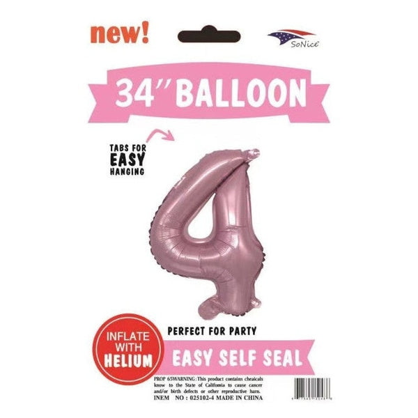 Foil Balloon - Jumbo Number Light Pink 4