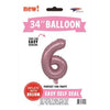 Foil Balloon - Jumbo Number Light Pink 6