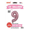 Foil Balloon - Jumbo Number Light Pink 9