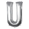 Foil Balloon - Jumbo Silver Letter U