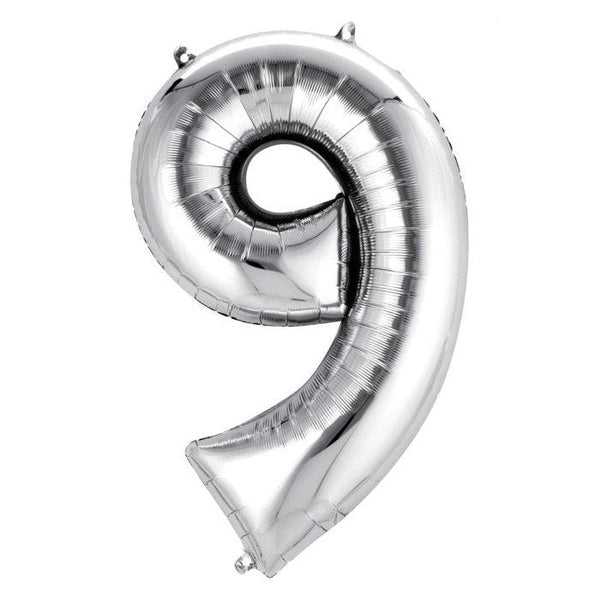 Foil Balloon - Jumbo Silver Number 9