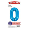 Foil Balloon - Mini Number Light Blue 0