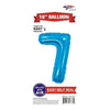 Foil Balloon - Mini Number Light Blue 7