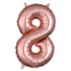 Foil Balloon - Mini Number Rose Gold 8 16 Inch Air-Filled Only