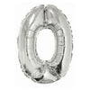 Foil Balloon - Mini Number Silver 0 16 Inch Air-Filled Only, Not Packaged