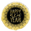 Foil Balloon - Round 18", Happy New Years, Gold and Black