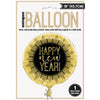 Foil Balloon - Round 18", Happy New Years, Gold and Black