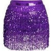 Fringe Skirt Metallic Purple - Large/XL