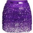 Fringe Skirt Metallic Purple - Large/XL