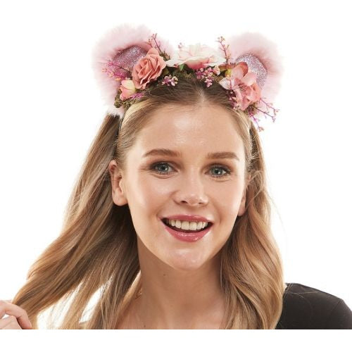 Furry Cat Ears With flowers