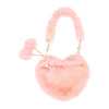 Furry Heart-Shaped Child-Size Purse in Peach Passion