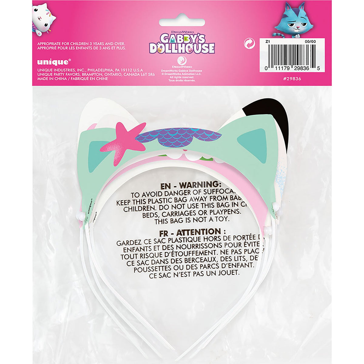 Gabby's Dollhouse Glitter Paper Headbands, 4 Count
