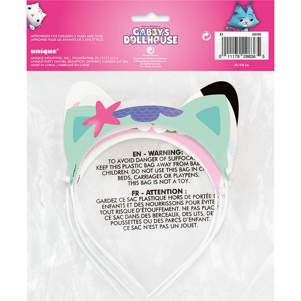 Gabby's Dollhouse Glitter Paper Headbands, 4 Count