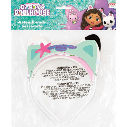 Gabby's Dollhouse Glitter Paper Headbands, 4 Count
