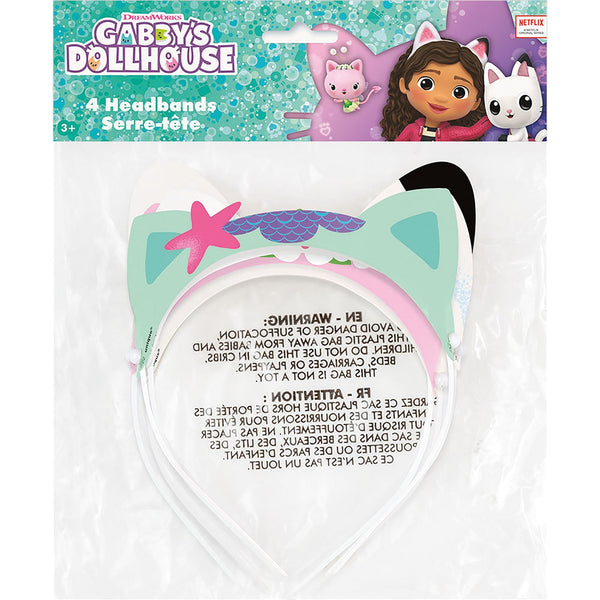 Gabby's Dollhouse Glitter Paper Headbands, 4 Count