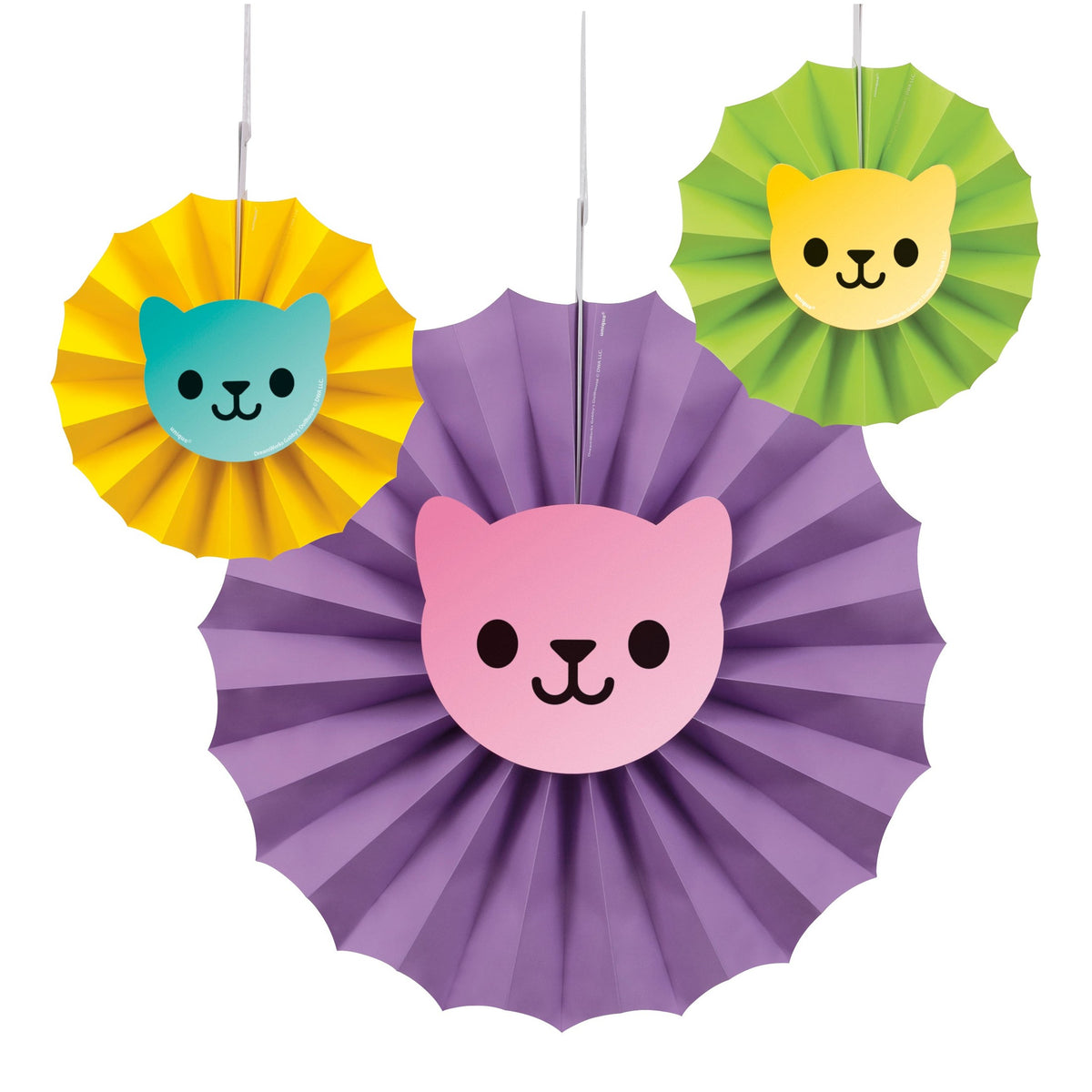 Gabby's Dollhouse Paper Fan 3-Piece Decoration Kit