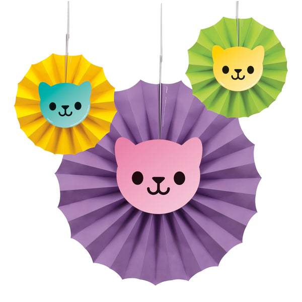 Gabby's Dollhouse Paper Fan 3-Piece Decoration Kit