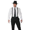 Gangster Accessory Kit With Black Fedora, Long Black Tie & Black Suspenders
