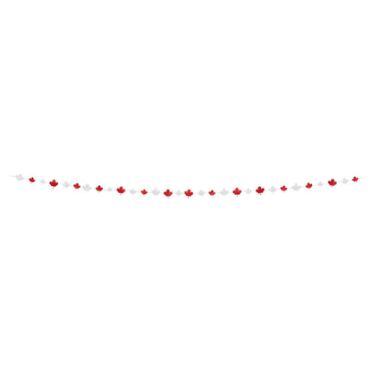 Garland - Red and White, Paper, Canada Day, 9'