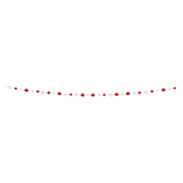Garland - Red and White, Paper, Canada Day, 9'