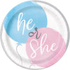 Gender Reveal Party 7" Plates, 8 Count