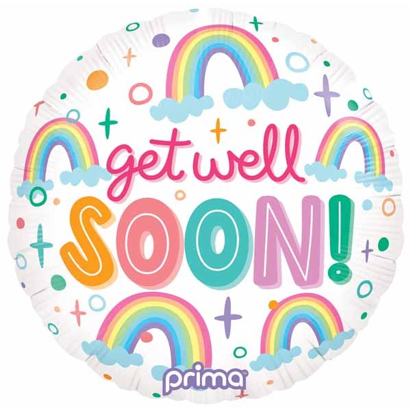 Get Well Soon Rainbow 18" Foil Balloon
