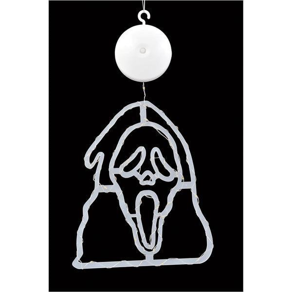 Ghost Face Window Lights Hanging Decoration, 13.5" Tall, White