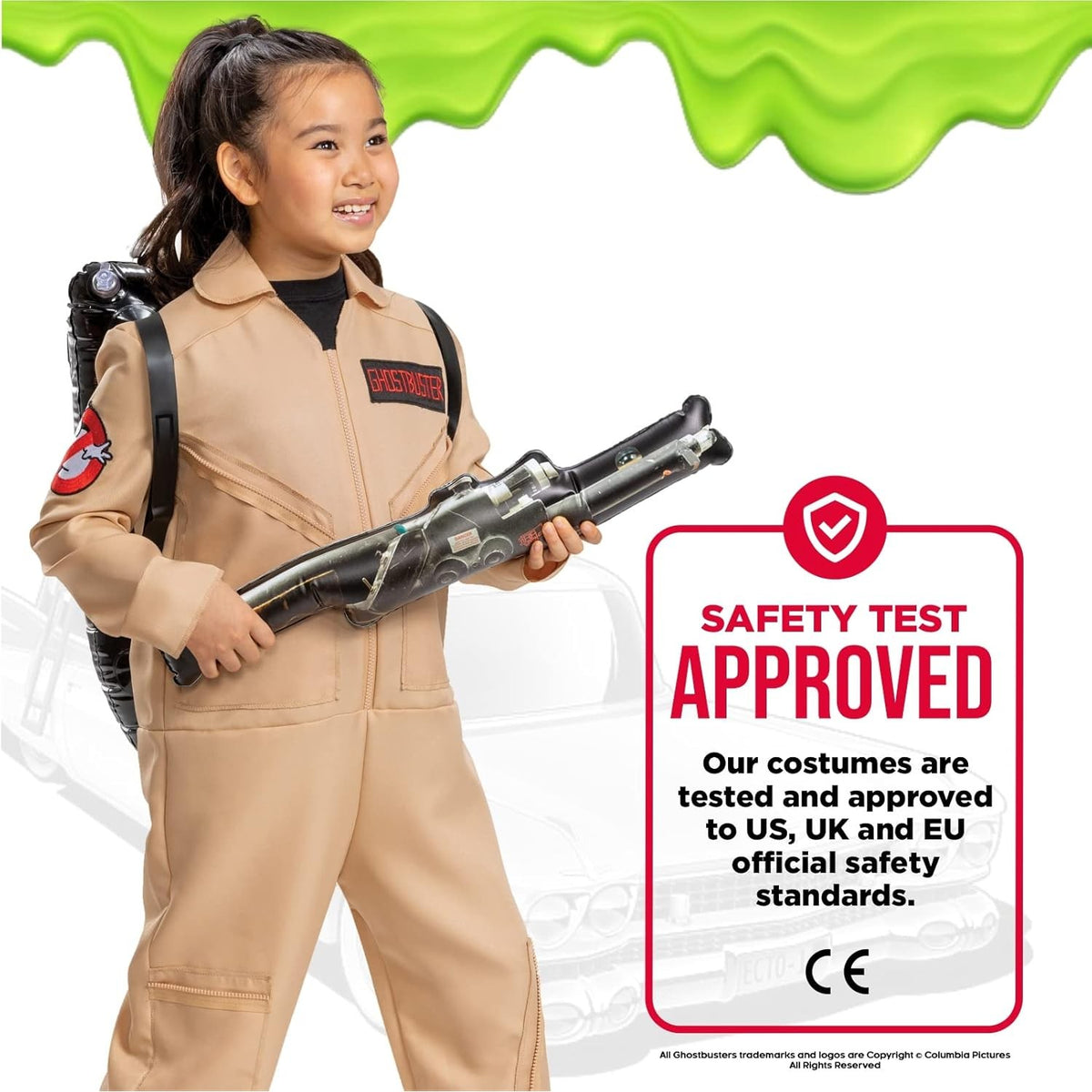 Ghostbusters Costume for Kids, Official Ghostbusters Classic Jumpsuit with Proton Pack Accessory, Child Size Medium 7-8