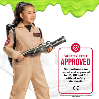 Ghostbusters Costume for Kids, Official Ghostbusters Classic Jumpsuit with Proton Pack Accessory, Child Size Medium 7-8