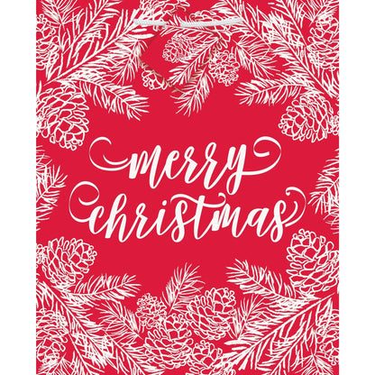 Gift Bag - Large, Red and White Merry Christmas