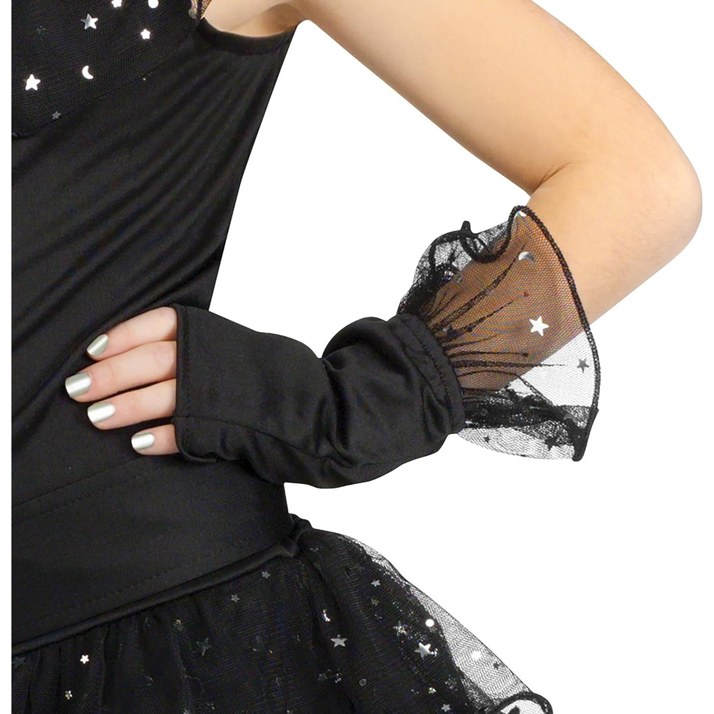 Girls Glitter Witch Costume, Black